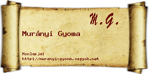 Murányi Gyoma névjegykártya